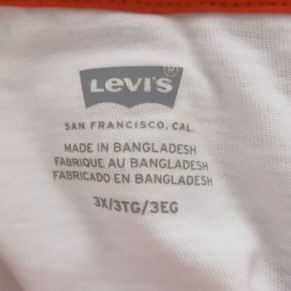 NWT Levi's Orange and White Cropped Ringer T - Picture 4 of 5